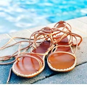 AD & Daughters pink Sandals Gladiator Leather New sz.9  Women